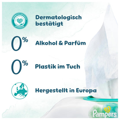 Pampers Harmonie Aqua Wet Wipes 24 Packs of 48 Wet Wipes, 1152 Wet Wipes to Help Restore Skin's Natural pH Lightweight Lotion with 99 Percent Water