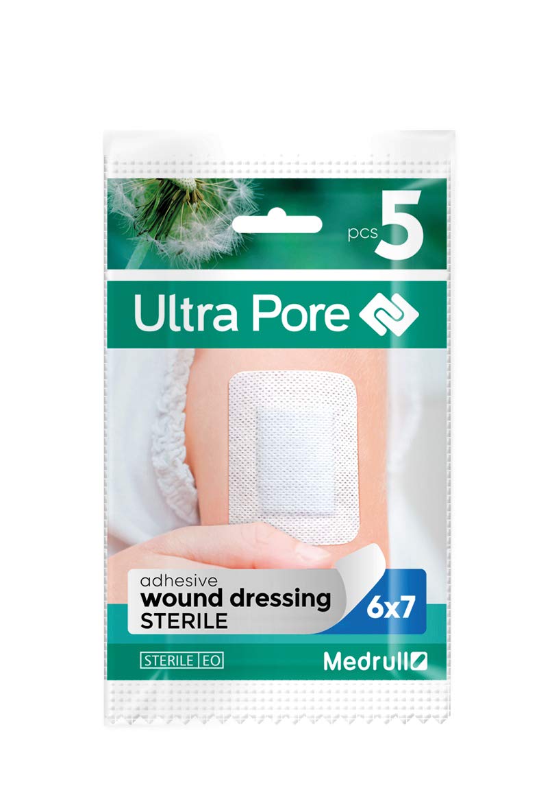 Medrull Steriler Wundverband 6x7 cm Sterile Wundpflaster ULTRA PORE Starke Klebekraft - Schützt bei Schnittwunden & Kratzern Pflaster Einzeln verpackt 50 Stück