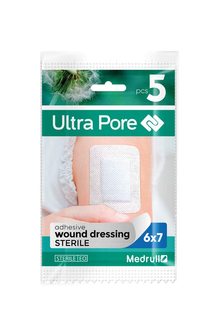 Medrull Steriler Wundverband 6x7 cm Sterile Wundpflaster ULTRA PORE Starke Klebekraft - Schützt bei Schnittwunden & Kratzern Pflaster Einzeln verpackt 50 Stück