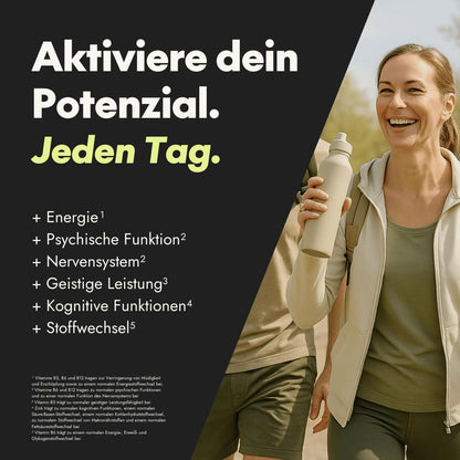 serotalin Active Brain Performance ¹ + Griffonia + Vitamin D3 High Dose +B12 +B6 +L-Phenylalanine + Zinc + Chrome + Caffeine | 100% Vegan & Made in Germany | 2 Months | 60 Capsules