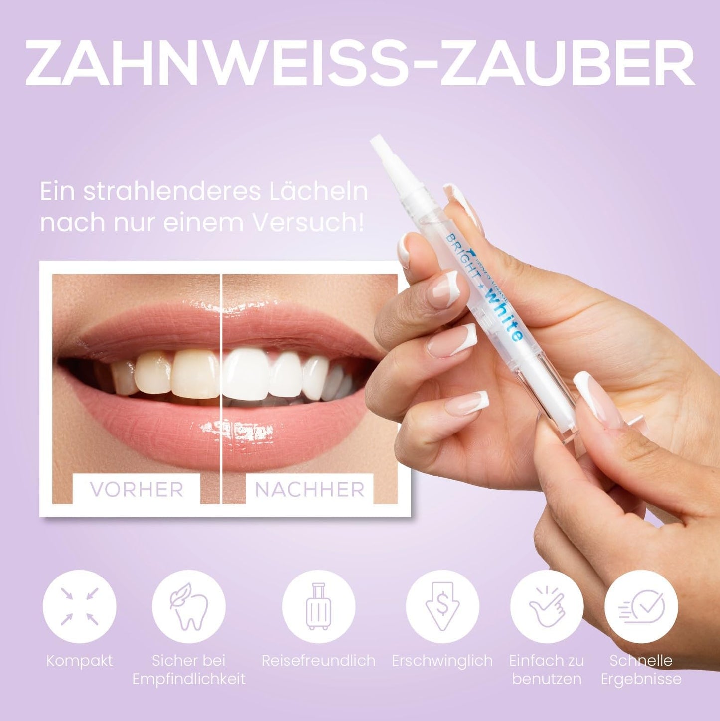 2 x Venus Visage Teeth Whitening Pen, 20+ Teeth Whitening Applications, Pain-free Teeth Bleaching for White Teeth, Quick Whitening, Gentle & Tooth-Friendly Bleaching (2 Pack, Mint)