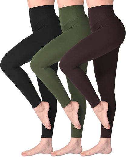SINOPHANT Women's High Waist Opaque Leggings with Abdominal Control for Sports Yoga Gym