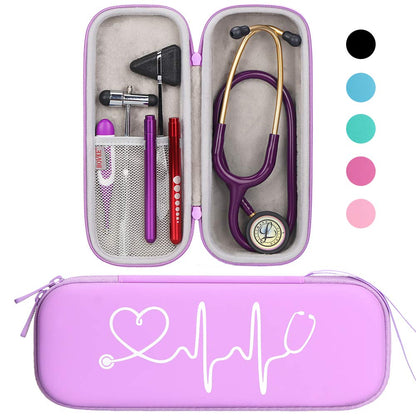 BOVKE Stethoskop Tasche für 3M Littmann Classic III, Lightweight II S.E, Kardiologie IV, MDF Acoustica Lightweight Stethoskope - Extra Tasche passend für Schwesternzubehör für die, Weiß Rosegold