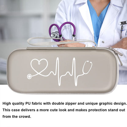 BOVKE Stethoskop Tasche für 3M Littmann Classic III, Lightweight II S.E, Kardiologie IV, MDF Acoustica Lightweight Stethoskope - Extra Tasche passend für Schwesternzubehör für die, Weiß Rosegold