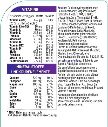 Multivitamin - Centrum Für Sie, 60 St. - Hochwertiges Nahrungsergänzungsmittel mit Mikronährstoffen speziell für Frauen - Vitamine, Mineralstoffe und Spurenelemente zur täglichen Komplettversorgung