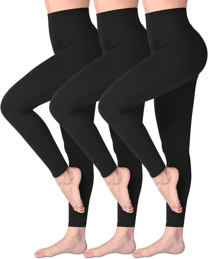 SINOPHANT Women's High Waist Opaque Leggings with Abdominal Control for Sports Yoga Gym