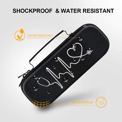 BOVKE Stethoskop Tasche für 3M Littmann Classic III, Lightweight II S.E, Kardiologie IV, MDF Acoustica Lightweight Stethoskope - Extra Tasche passend für Schwesternzubehör für die, Weiß Rosegold