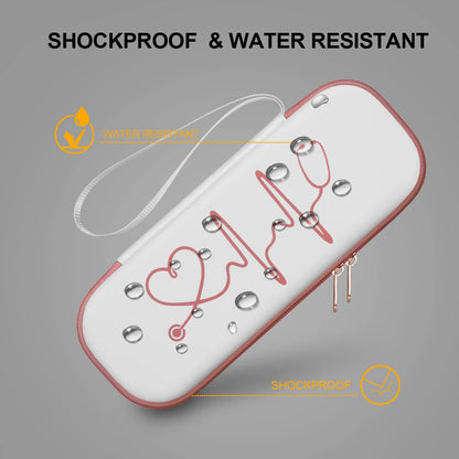 BOVKE Stethoskop Tasche für 3M Littmann Classic III, Lightweight II S.E, Kardiologie IV, MDF Acoustica Lightweight Stethoskope - Extra Tasche passend für Schwesternzubehör für die, Weiß Rosegold