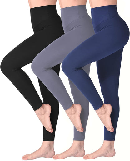 SINOPHANT Women's High Waist Opaque Leggings with Abdominal Control for Sports Yoga Gym