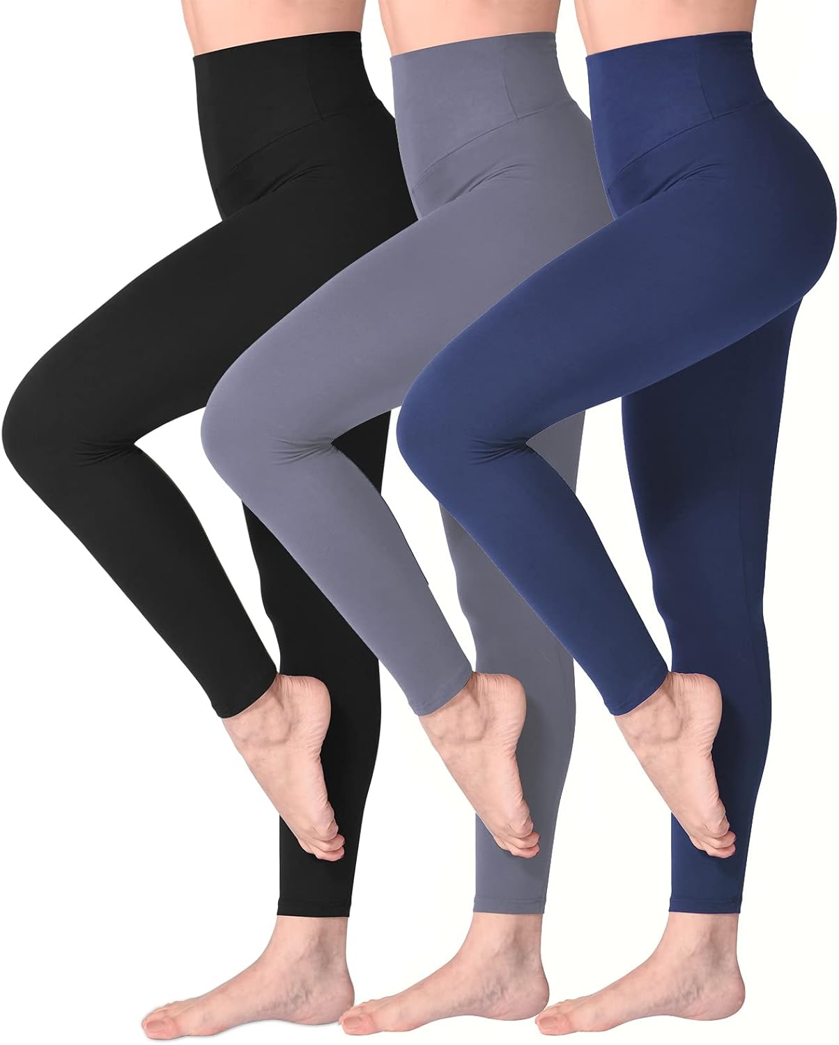 SINOPHANT Women's High Waist Opaque Leggings with Abdominal Control for Sports Yoga Gym