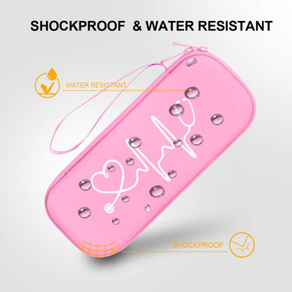 BOVKE Stethoskop Tasche für 3M Littmann Classic III, Lightweight II S.E, Kardiologie IV, MDF Acoustica Lightweight Stethoskope - Extra Tasche passend für Schwesternzubehör für die, Weiß Rosegold