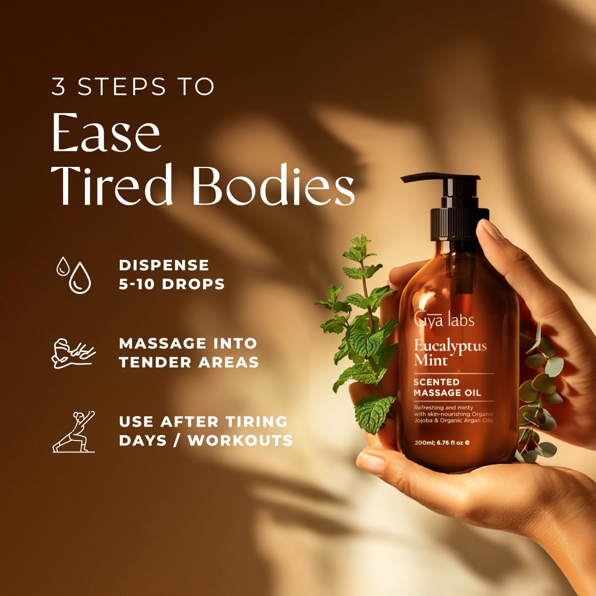 Gya Labs Lavendel Massageöle - 100% Reines Natürliches Aromatherapie Massageöl zur Körperentspannung für Männer und Frauen - Hergestellt mit Jojoba, Argan und Lavendel