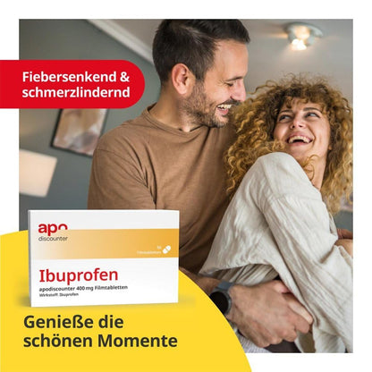apodiscounter Ibuprofen 400 mg Schmerztabletten (50 Stk) - schnell wirksam & stark gegen Schmerzen