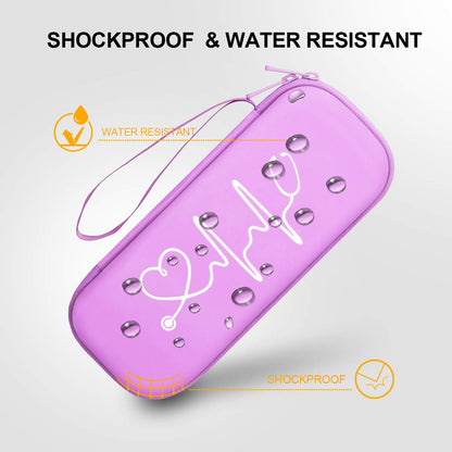 BOVKE Stethoskop Tasche für 3M Littmann Classic III, Lightweight II S.E, Kardiologie IV, MDF Acoustica Lightweight Stethoskope - Extra Tasche passend für Schwesternzubehör für die, Weiß Rosegold