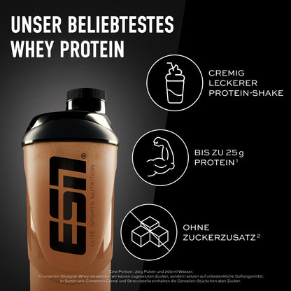 ESN Premium Designer Whey Protein Pulver, Cherry Yogurt, 1 kg, bis zu 23 g Protein pro Portion, ideal zum Muskelaufbau und -erhalt - made in Germany