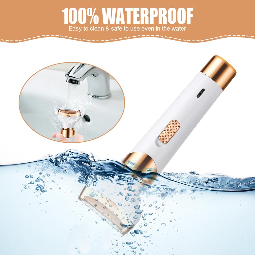 ACWOO Electric Shaver for Women, 4-in-1 Electric Women's Razor, Painless Intimate Shaver for Women, Hair Trimmer for Face, Nose, Armpits, Intimate Area, Bikini Area, USB Charging