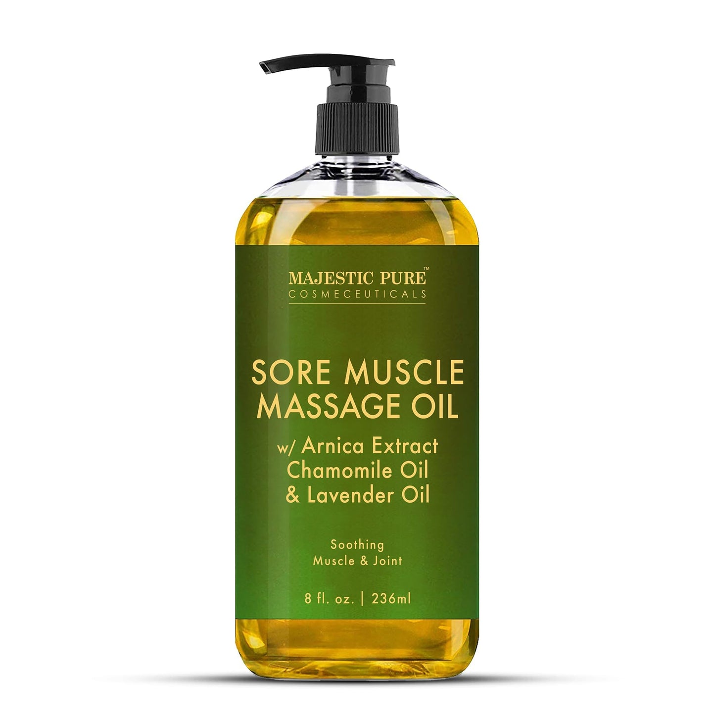 MAJESTIC PURE Lavender Massage Oil for Massage Therapy - Refreshing and Relaxing - Natural Oils with Lavender Essential Oil - For All Skin Types - Men and Women - 236ml