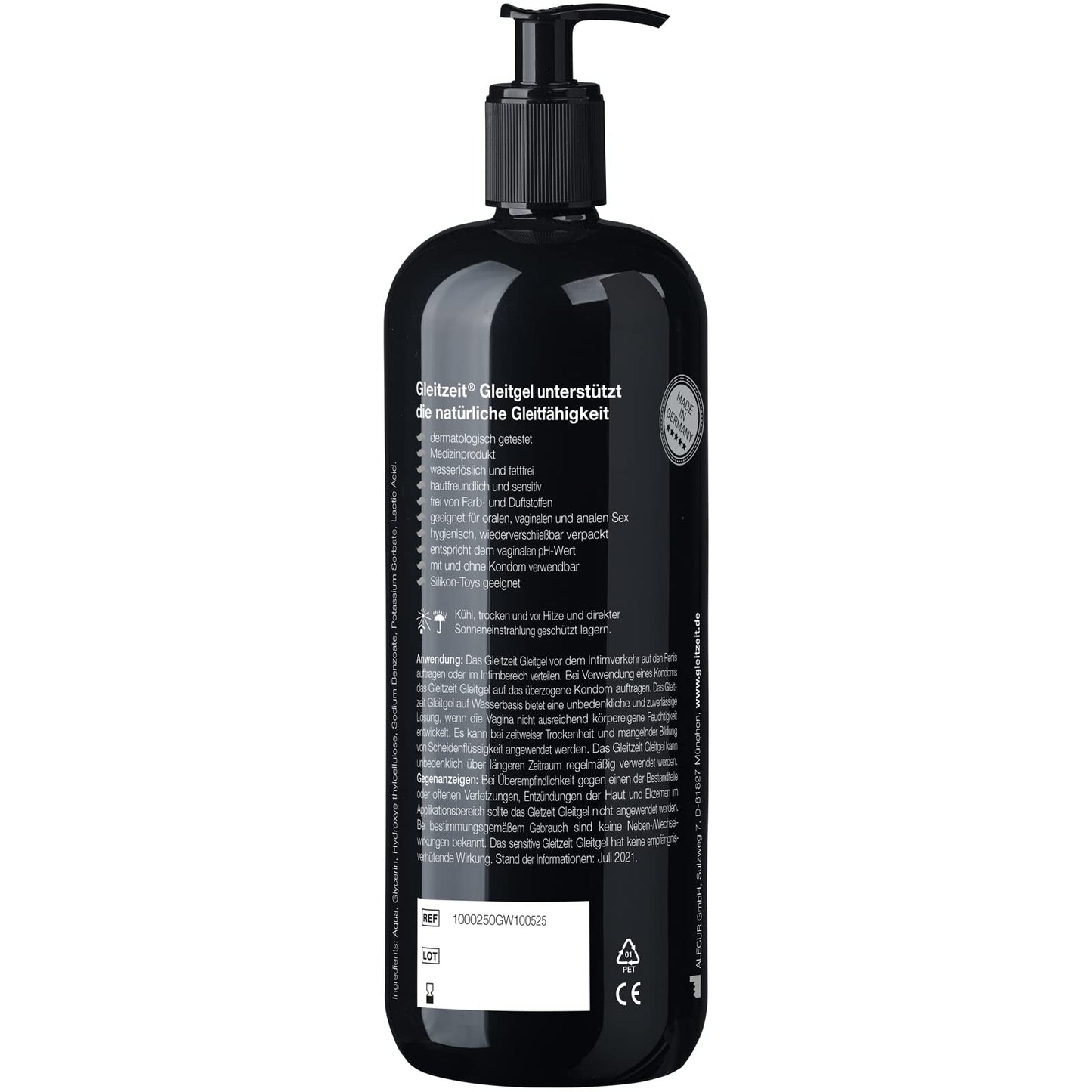 Gleitzeit® Gleitgel wasserbasiert (250ml) PREMIUM Gleitmittel sensitives Intimgel