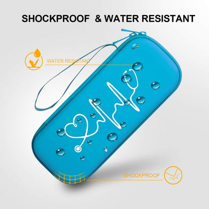 BOVKE Stethoskop Tasche für 3M Littmann Classic III, Lightweight II S.E, Kardiologie IV, MDF Acoustica Lightweight Stethoskope - Extra Tasche passend für Schwesternzubehör für die, Weiß Rosegold