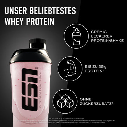 ESN Premium Designer Whey Protein Pulver, Cherry Yogurt, 1 kg, bis zu 23 g Protein pro Portion, ideal zum Muskelaufbau und -erhalt - made in Germany