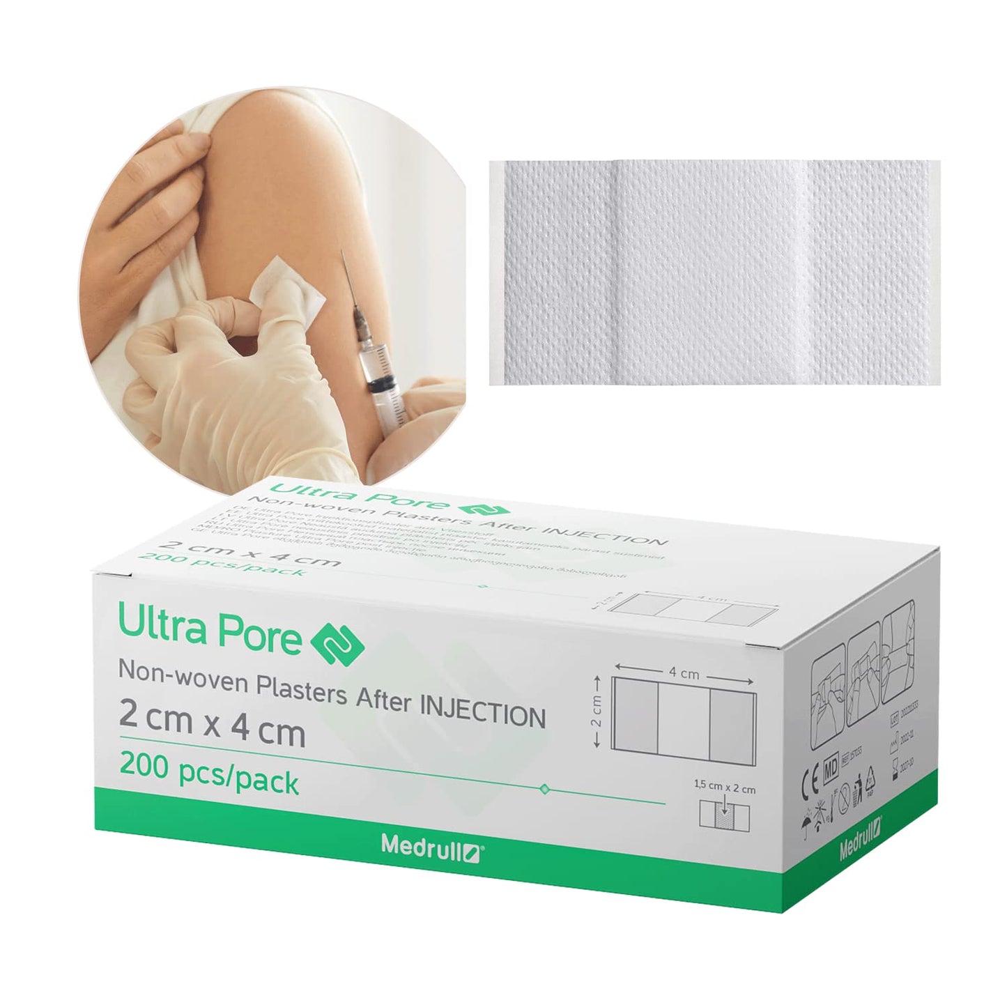 Medrull Steriler Wundverband 6x7 cm Sterile Wundpflaster ULTRA PORE Starke Klebekraft - Schützt bei Schnittwunden & Kratzern Pflaster Einzeln verpackt 50 Stück