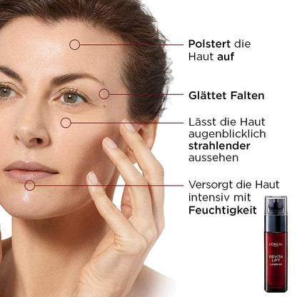 L'Oréal Paris Revitalift Laser X3, Anti-ageing Face Care with Triple Effect, with Hyaluronic Acid, 30 ml