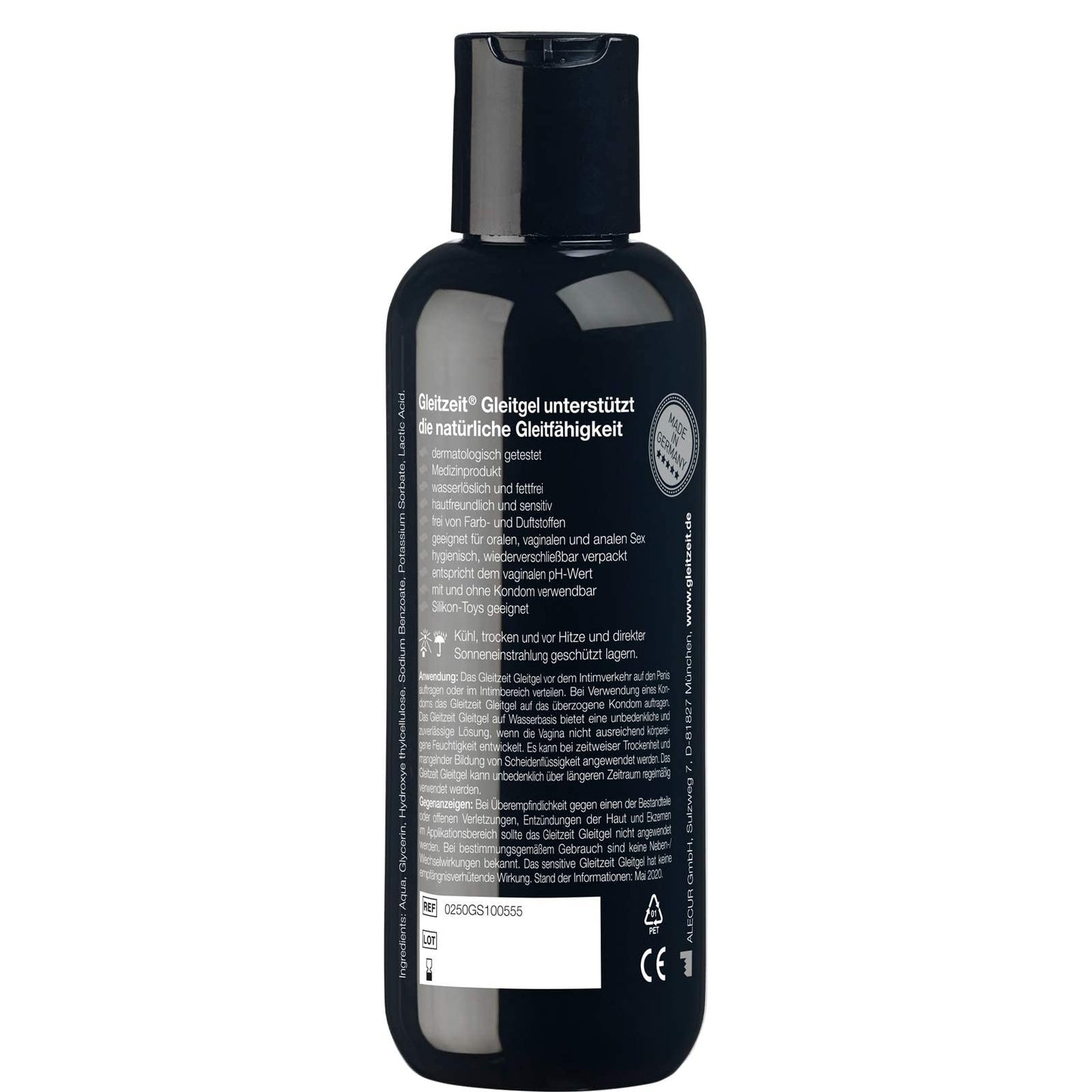 Gleitzeit® Gleitgel wasserbasiert (250ml) PREMIUM Gleitmittel sensitives Intimgel