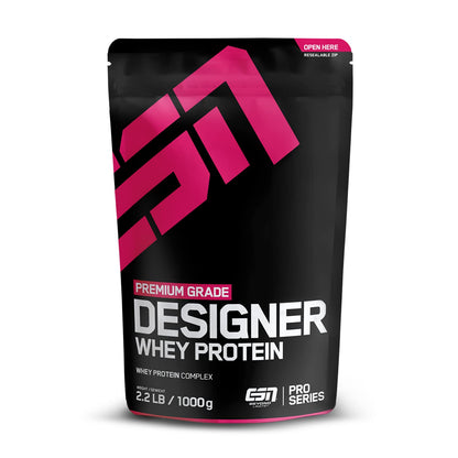ESN Premium Designer Whey Protein Pulver, Cherry Yogurt, 1 kg, bis zu 23 g Protein pro Portion, ideal zum Muskelaufbau und -erhalt - made in Germany