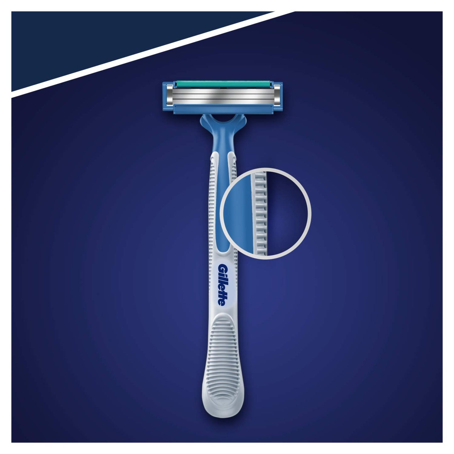 Gillette Blue3 Simple Men's Disposable Razor, 8 Razors with Triple Blade, Wet Razor with Fixed Blade Head, Moisture Strips