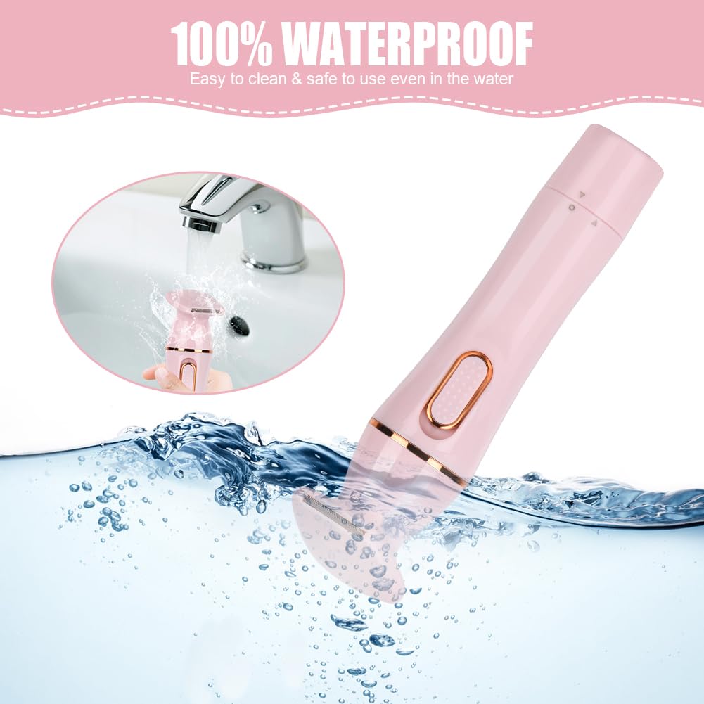 ACWOO Electric Shaver for Women, 4-in-1 Electric Women's Razor, Painless Intimate Shaver for Women, Hair Trimmer for Face, Nose, Armpits, Intimate Area, Bikini Area, USB Charging
