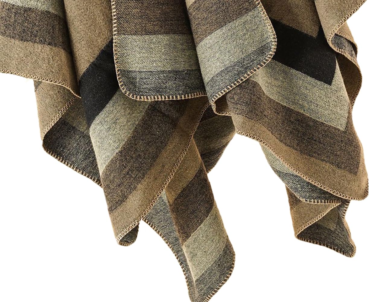 Shmily Girl Poncho Damen Strick Poncho Winter Warm Elegant Poncho Decke Poncho Cape Mantel Übergroße Poncho Schal Frauen