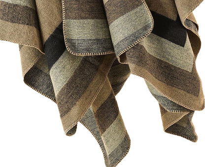 Shmily Girl Poncho Damen Strick Poncho Winter Warm Elegant Poncho Decke Poncho Cape Mantel Übergroße Poncho Schal Frauen