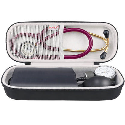 BOVKE Stethoskop Tasche für 3M Littmann Classic III, Lightweight II S.E, Kardiologie IV, MDF Acoustica Lightweight Stethoskope - Extra Tasche passend für Schwesternzubehör für die, Weiß Rosegold