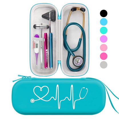 BOVKE Stethoskop Tasche für 3M Littmann Classic III, Lightweight II S.E, Kardiologie IV, MDF Acoustica Lightweight Stethoskope - Extra Tasche passend für Schwesternzubehör für die, Weiß Rosegold