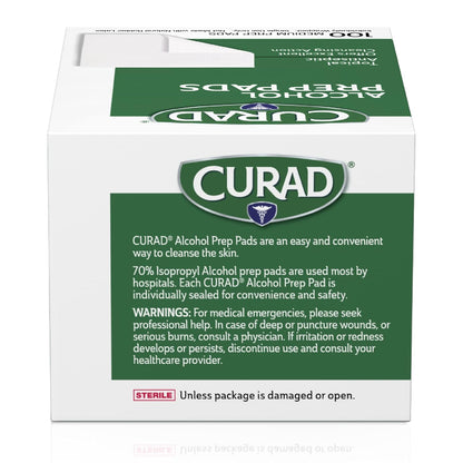 CURAD Alcohol Prep Pads (Pack of 4 Boxes) | 400 Pieces of Medium Isopropyl Alcohol Wipes Individually Wrapped | First Aid Alcohol Swabs for Cuts & Scrapes | Medical Alcohol Pads for General Cleansing