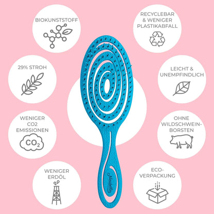 Ninabella Hair Brush without Pulling - Brush for Men and Women - Detangler Brush Also for Curls & Long Hair - Detangling Brush Hair Brushes - Black