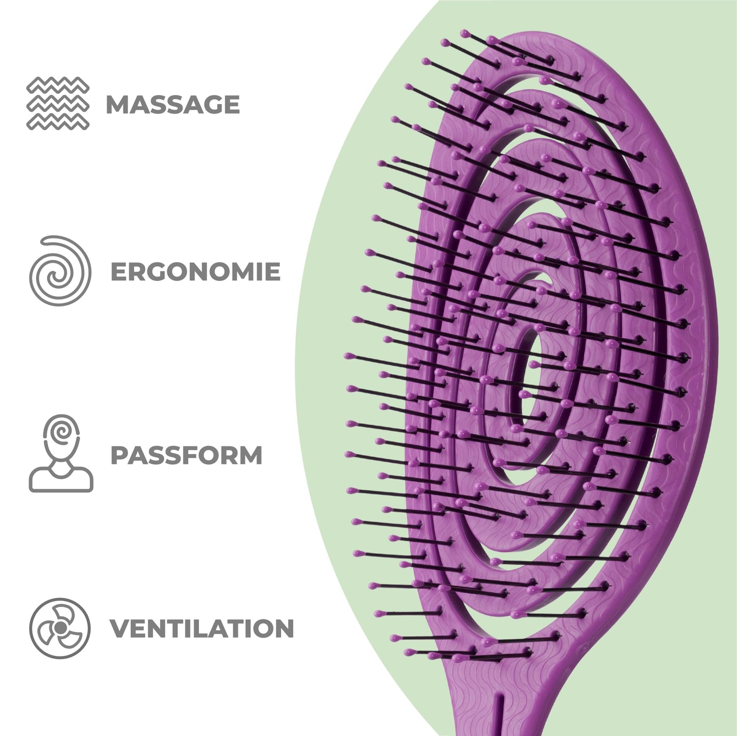 Ninabella Hair Brush without Pulling - Brush for Men and Women - Detangler Brush Also for Curls & Long Hair - Detangling Brush Hair Brushes - Black