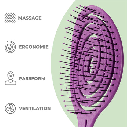 Ninabella Hair Brush without Pulling - Brush for Men and Women - Detangler Brush Also for Curls & Long Hair - Detangling Brush Hair Brushes - Black