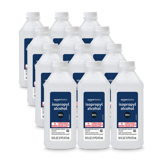 Amazon Basics 99% Isopropyl Alcohol First Aid For Technical Use,16 Fluid Ounces, 1-Pack (Previously Solimo)