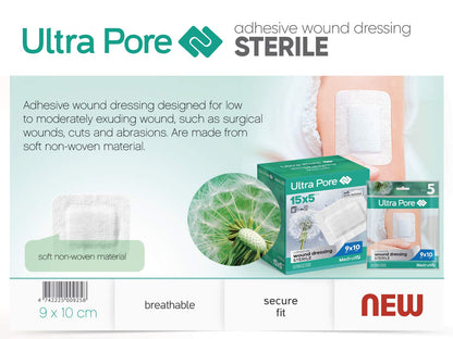 Medrull Steriler Wundverband 6x7 cm Sterile Wundpflaster ULTRA PORE Starke Klebekraft - Schützt bei Schnittwunden & Kratzern Pflaster Einzeln verpackt 50 Stück