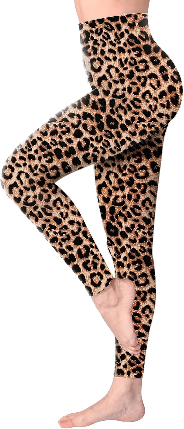 SINOPHANT Women's High Waist Opaque Leggings with Abdominal Control for Sports Yoga Gym