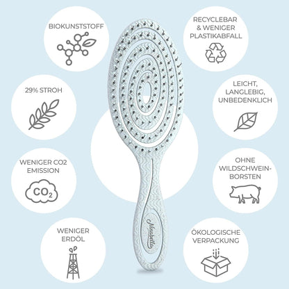 Ninabella Hair Brush without Pulling - Brush for Men and Women - Detangler Brush Also for Curls & Long Hair - Detangling Brush Hair Brushes - Black