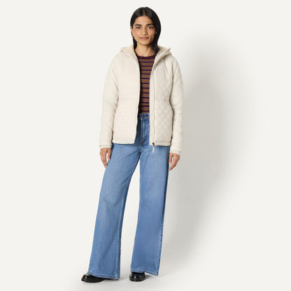 Amazon Essentials Women's Lightweight Quilted Water-Repellent Quilted Jacket with Sherpa Lining and Full Zip