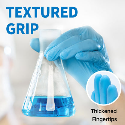 Medical Nitrile Exam Gloves, 4.5 Mil 100 Pcs, Powder-Free Latex-Free Food-Safe Cooking Cleaning Disposable Glove, Blue