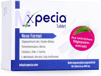 Xpecia DHT Blocker mit Biotin und Sägepalmextrakt - Gegen Haarausfall Männer - Ginko Wurzel, Haar Vitamine, Sägepalme - Haarwachstum beschleunigen - Nachbehandlung Haartransplantationen