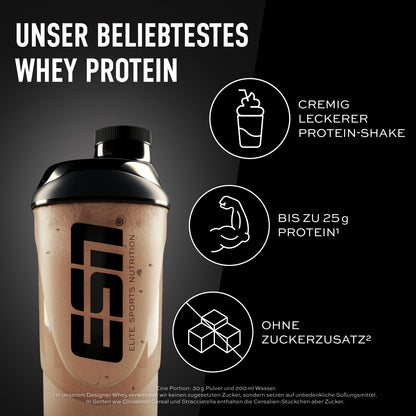ESN Premium Designer Whey Protein Pulver, Cherry Yogurt, 1 kg, bis zu 23 g Protein pro Portion, ideal zum Muskelaufbau und -erhalt - made in Germany