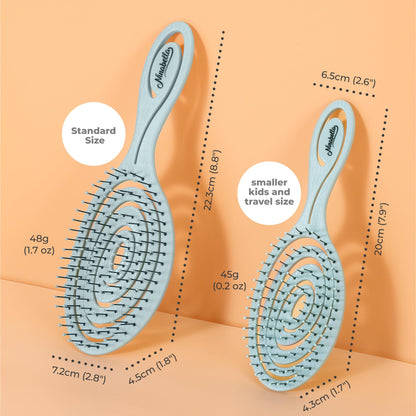 Ninabella Hair Brush without Pulling - Brush for Men and Women - Detangler Brush Also for Curls & Long Hair - Detangling Brush Hair Brushes - Black