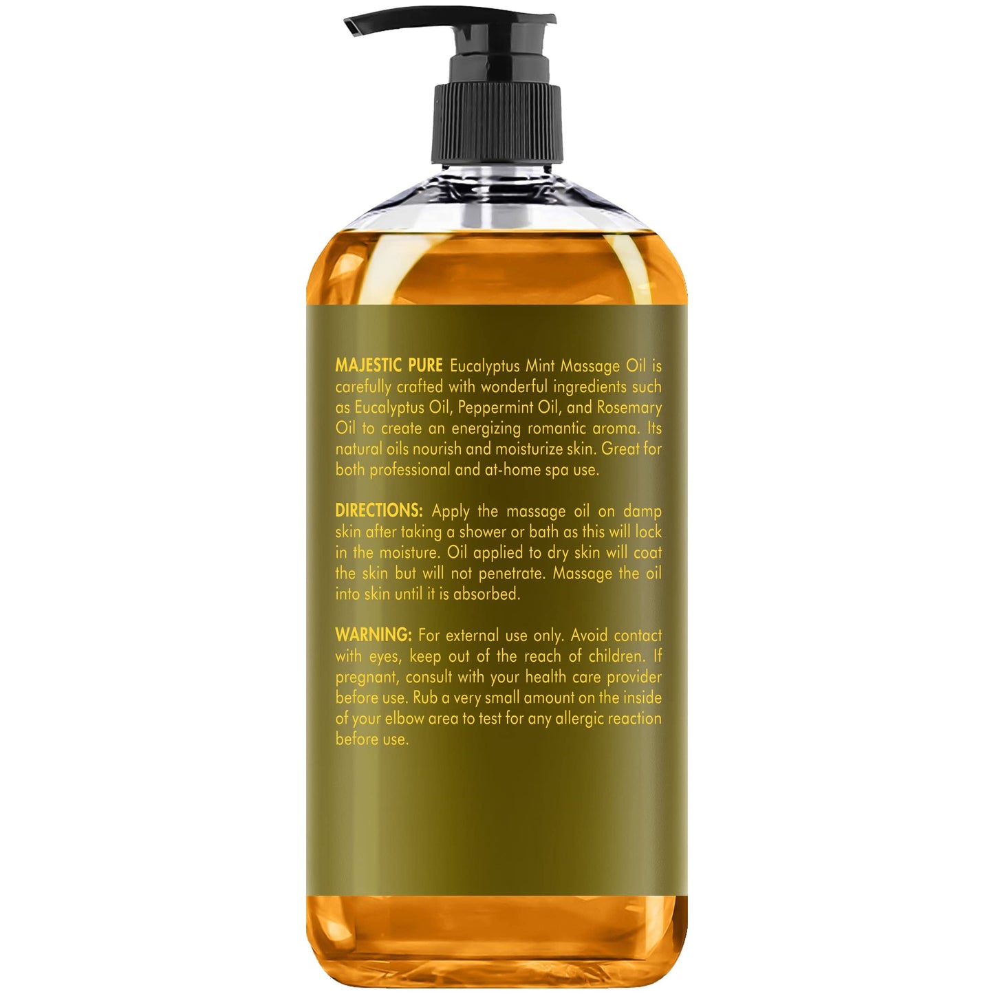 MAJESTIC PURE Lavender Massage Oil for Massage Therapy - Refreshing and Relaxing - Natural Oils with Lavender Essential Oil - For All Skin Types - Men and Women - 236ml