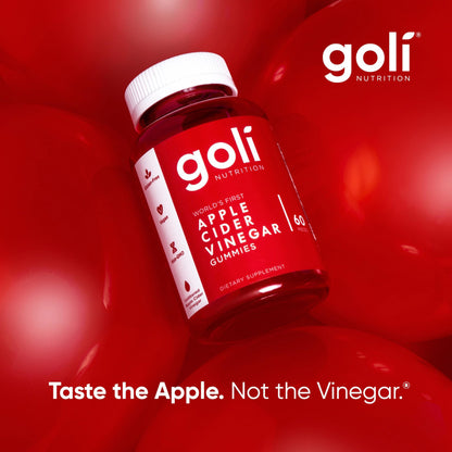 Goli Nutrition, Apple Cider Vinegar, 60 Vegan Gummies, 1000 mg Apple Cider Vinegar Per Dose, Gluten Free, Soy Free, GMO Free, Apple Cider Vinegar Flavour