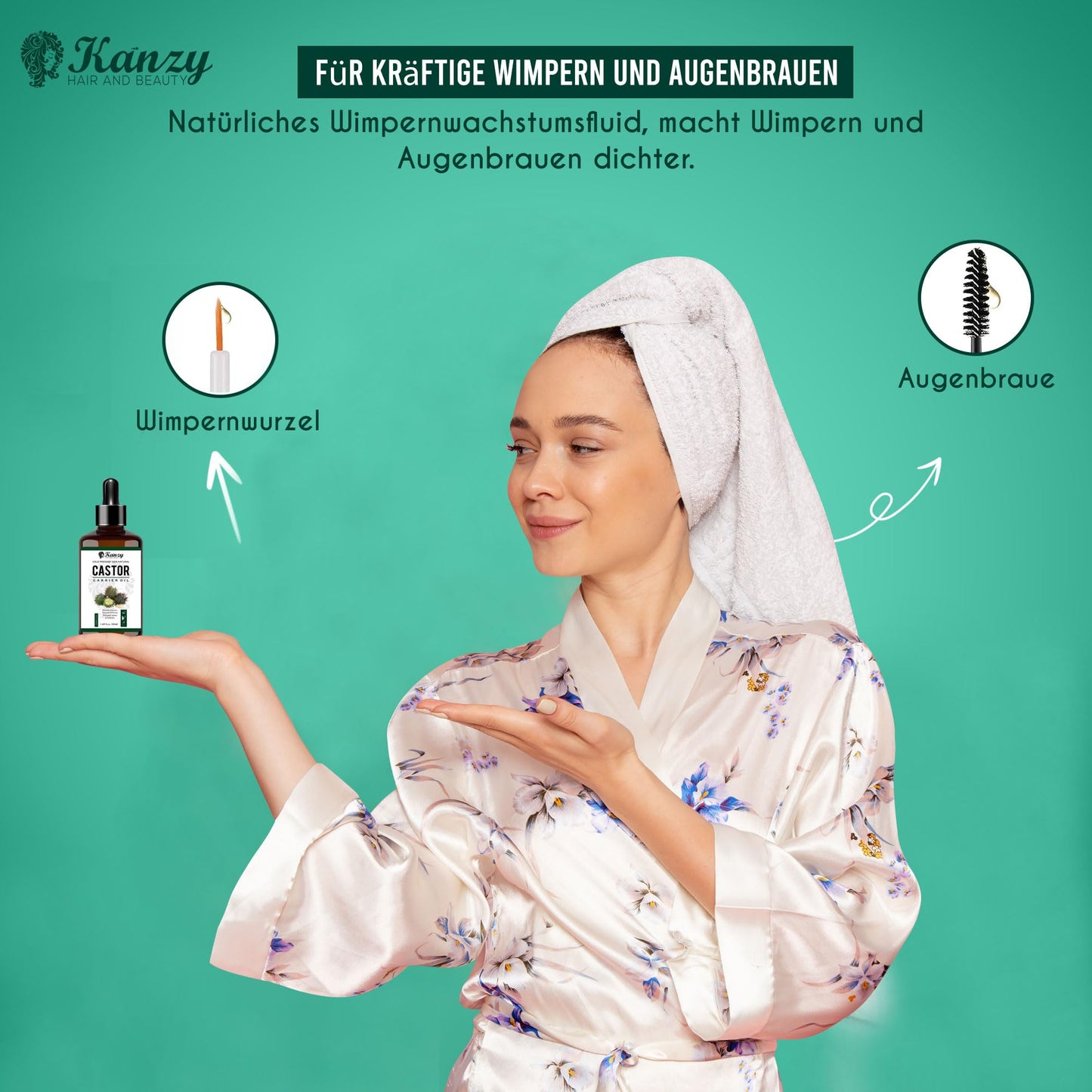Kanzy Teebaumöl Bio Naturrein 60ml mit Pipette Kaltgepresst Tea Tree Oil für Gesicht (60ml)